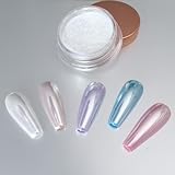 Allstarry Unicorn Chrome Nail Powder, Aurora...