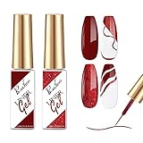 Rechoo 2pcs Gel Liner Nail Polish, 8ml Roter...