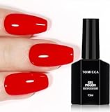 TOMICCA Gel Nagellack Rot, 15ml UV Nagellack Rot Soak Off Gellack Nagelkunst Maniküre DIY UV-Nagellack Geschenke