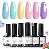 modelones UV Nagellack Pastell, 6 Farben Sommer Makronen...