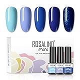 ROSALIND UV Nagellack Blau, 5 Farben Blau Marineblau Gel...