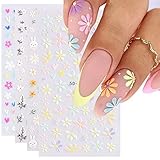 Nagelsticker Selbstklebend, 4 Blatt 5D Nail Art...