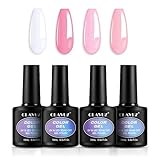 CLAVUZ UV Nagellack Set, 4 Farben Gel Nagellack,...