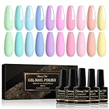 Shining She UV Nagellack Set, 10 Farben Pastell Frühling...