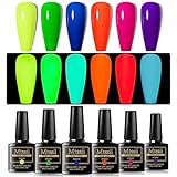 MTSSII Glow in the Dark Gel-Nagellack, MTSSII 6 Farben Neon...