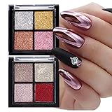 Chrome Glitzerpuder Spiegel Nagel Pulver 8 Farben...