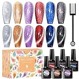 MEET ACROSS UV Nagellack Set Cat Eye Magnetismus Gel...