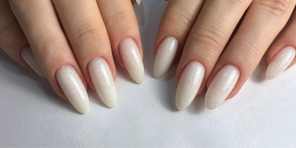 Milky Gold Nails